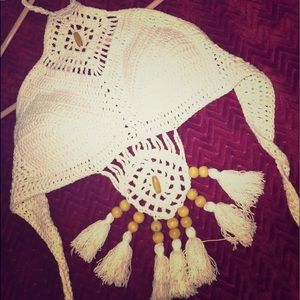 White crochet summer top